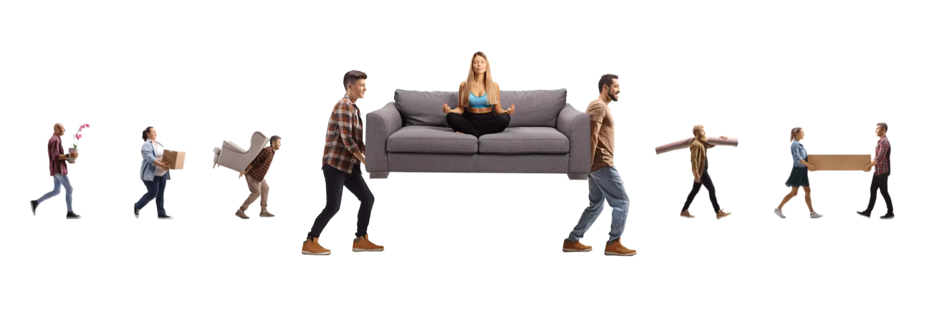 Professional movers carefully handling belongings